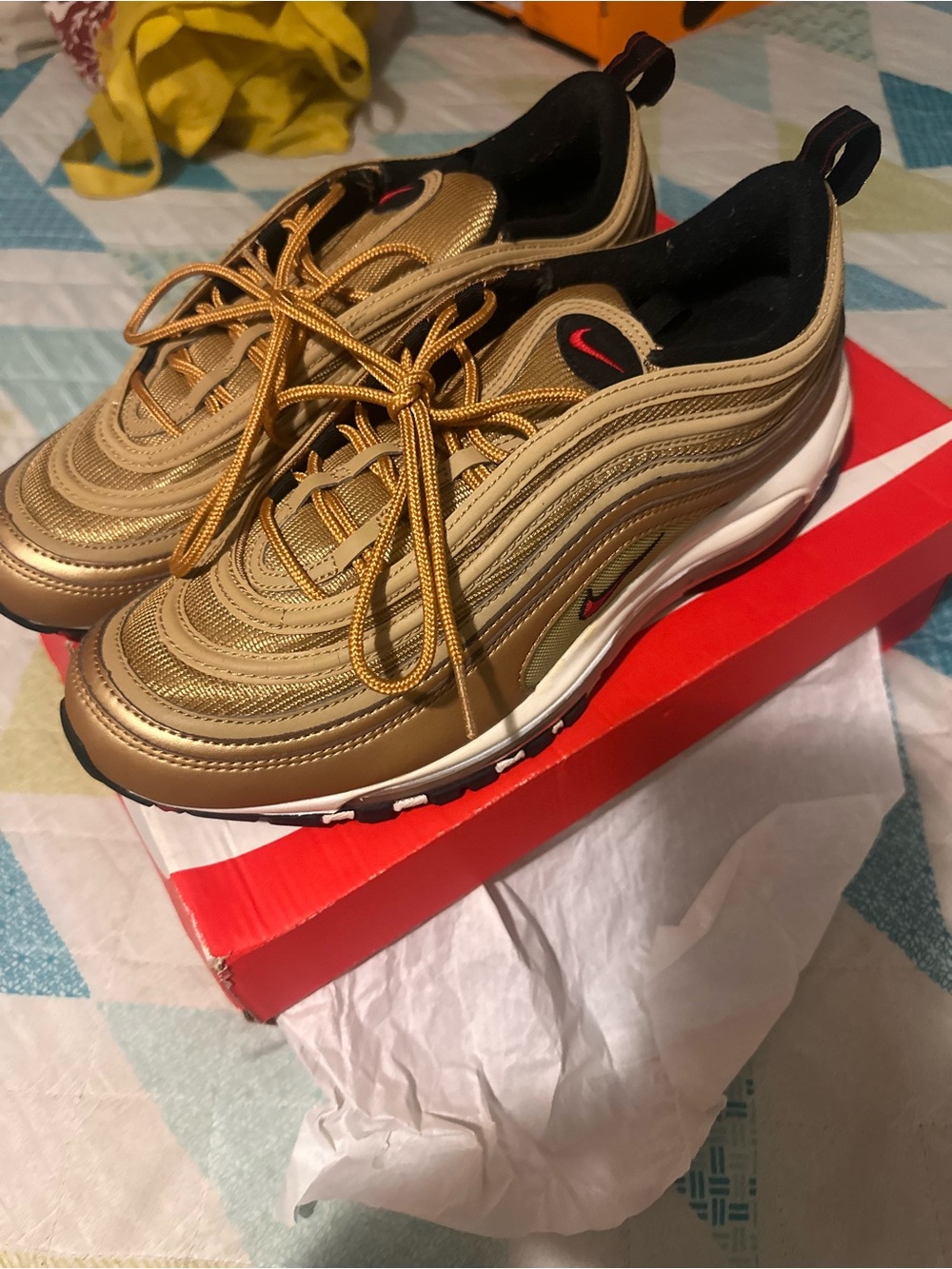 Nike Air Max 97 Metallic Gold Men’s Athletic Shoes